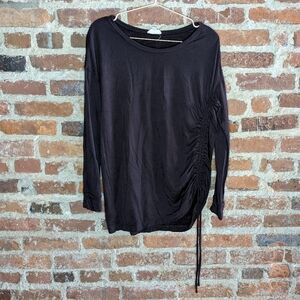 Loft Medium Brown Lounge Cozy Long Sleeve‎ Shirt w/ Fuzzy Inside